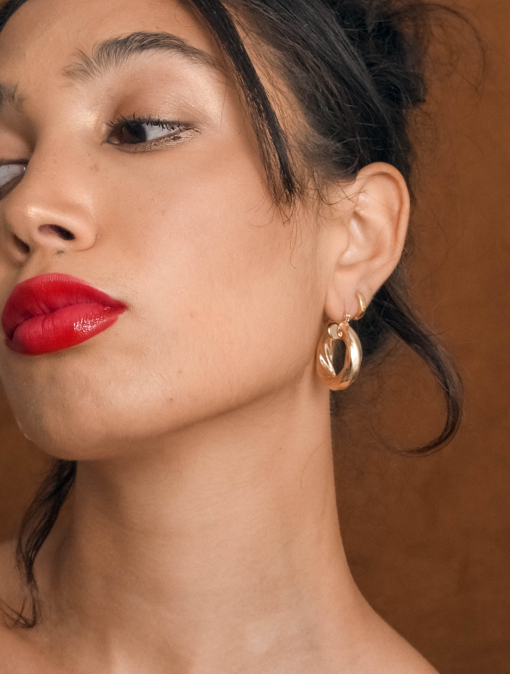 Gold Twist Hoops