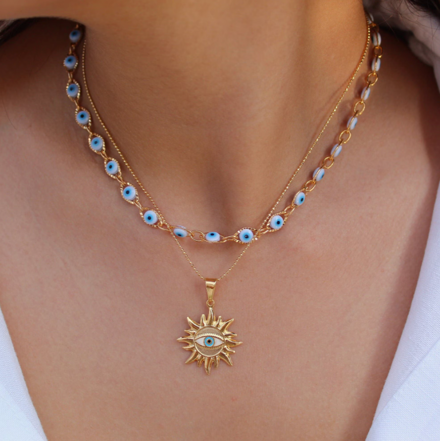 Sapphire Evil Eye Necklaces Choker